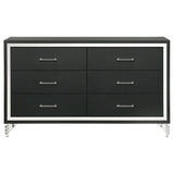 Lucia 6-drawer Dresser Cabinet Black - Home Elegance USA