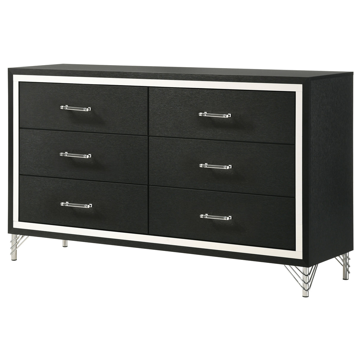 Lucia 6-drawer Dresser Cabinet Black - Home Elegance USA