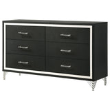 Lucia 6-drawer Dresser Cabinet Black - Home Elegance USA