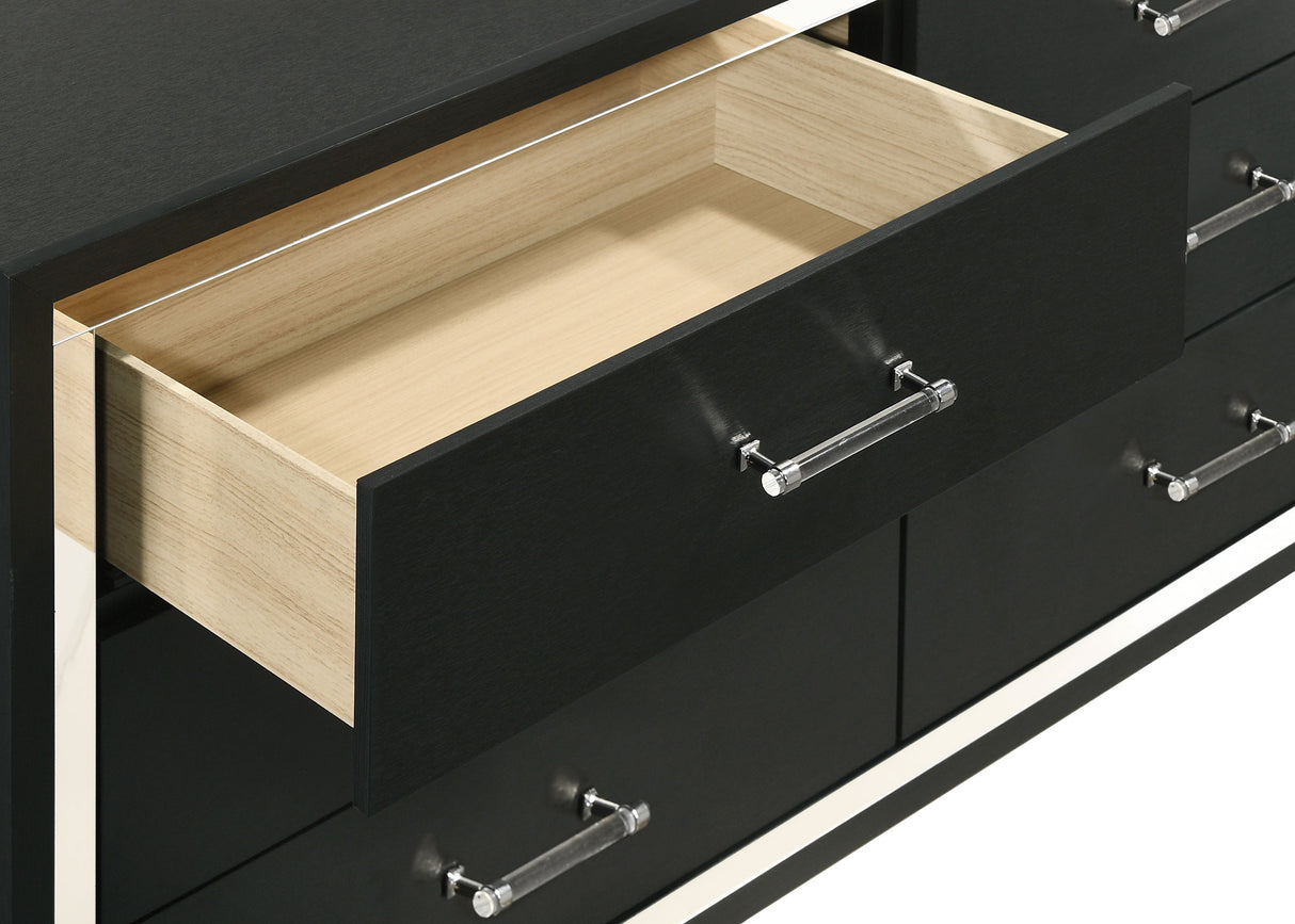 Lucia 6-drawer Dresser Cabinet Black - Home Elegance USA