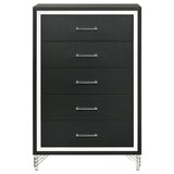 Lucia 5-drawer Bedroom Chest of Drawers Black - Home Elegance USA