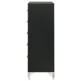 Lucia 5-drawer Bedroom Chest of Drawers Black - Home Elegance USA