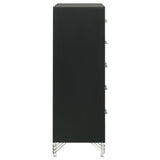 Lucia 5-drawer Bedroom Chest of Drawers Black - Home Elegance USA