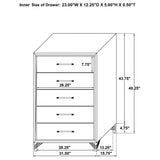Lucia 5-drawer Bedroom Chest of Drawers Black - Home Elegance USA
