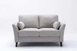 Damian Light Gray Velvet Fabric Sofa Loveseat Living Room Set | Home Elegance USA