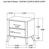 Kaywood 2-drawer Nightstand Bedside Table Natural Pine - Home Elegance USA