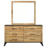 Kaywood 6-drawer Dresser and Mirror Natural Pine - Home Elegance USA