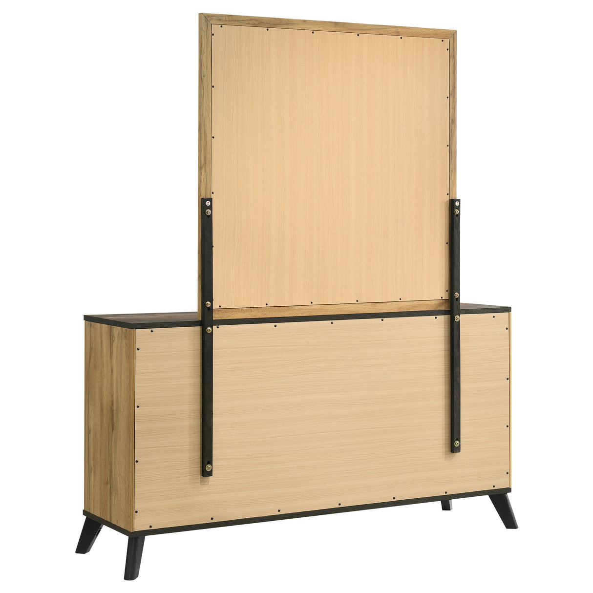 Kaywood 6-drawer Dresser and Mirror Natural Pine - Home Elegance USA
