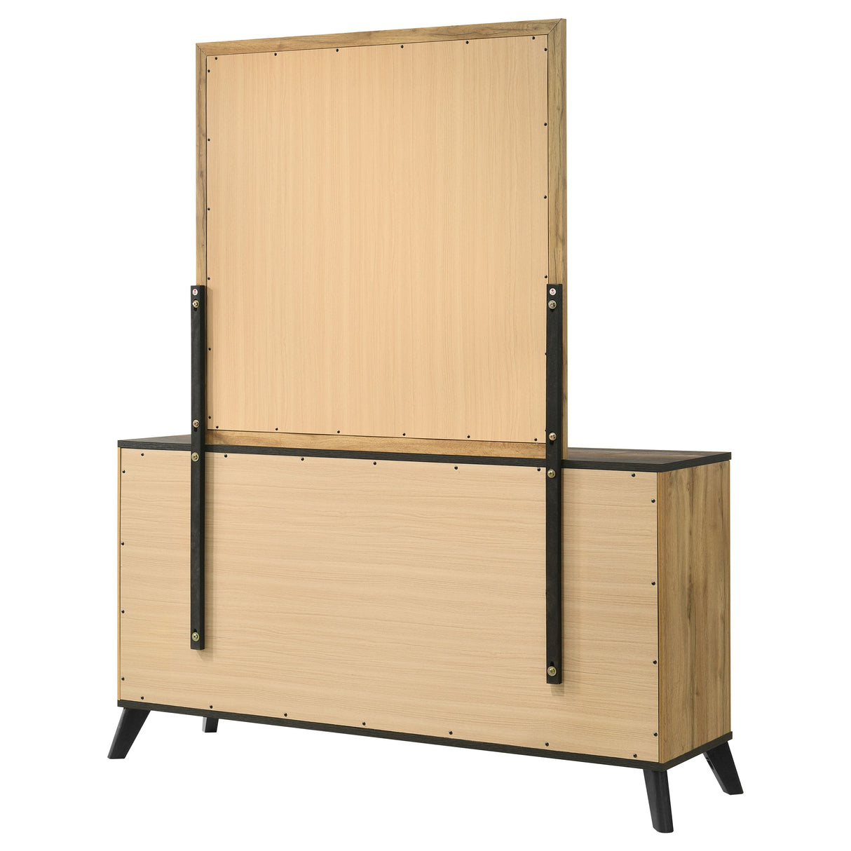 Kaywood 6-drawer Dresser and Mirror Natural Pine - Home Elegance USA