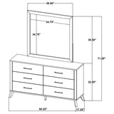 Kaywood 6-drawer Dresser and Mirror Natural Pine - Home Elegance USA