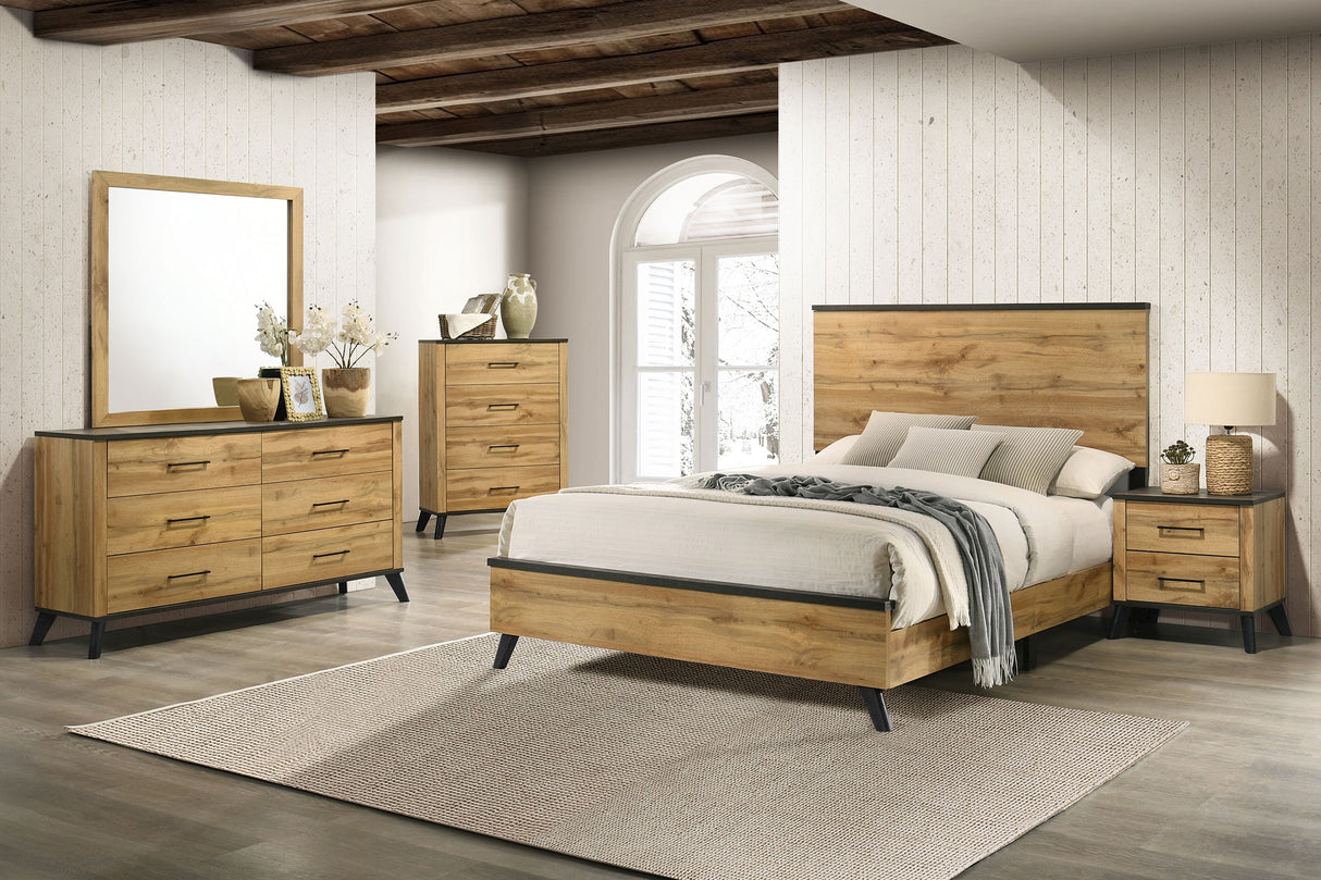 Kaywood 6-drawer Dresser and Mirror Natural Pine - Home Elegance USA