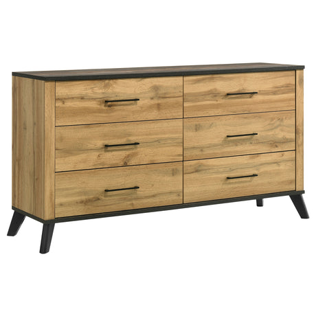 Kaywood 6-drawer Dresser Cabinet Natural Pine - Home Elegance USA