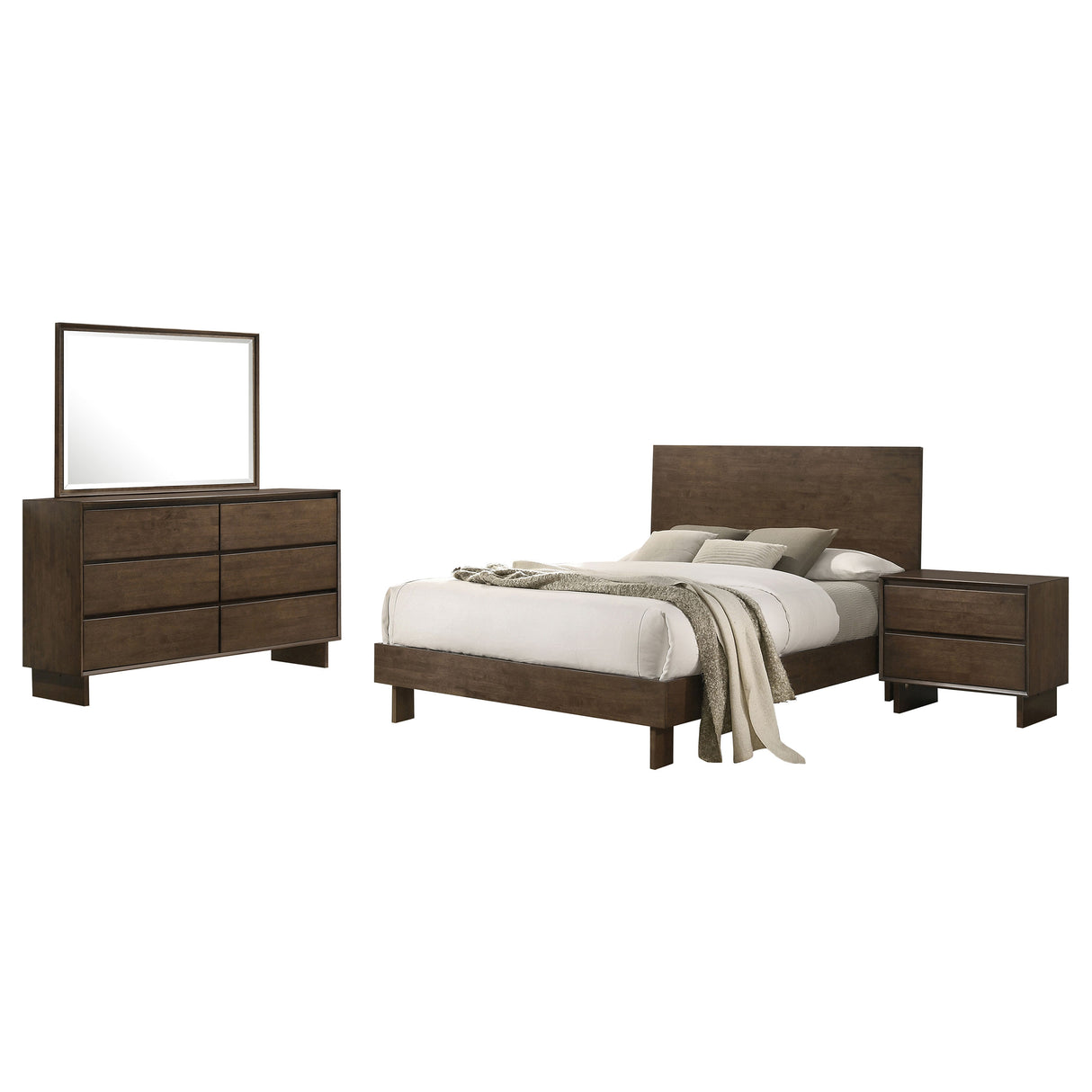 Glenwood 4-piece Eastern King Bedroom Set Warm Brown – Coaster Furniture