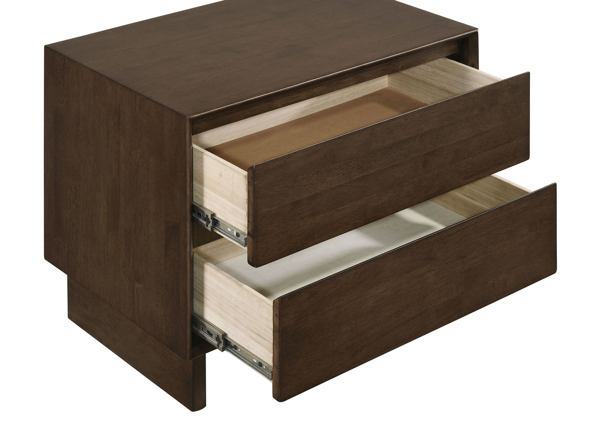 Glenwood 2-drawer Nightstand Bedside Table Warm Brown - Home Elegance USA