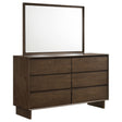 Glenwood 6-drawer Dresser and Mirror Warm Brown - Home Elegance USA