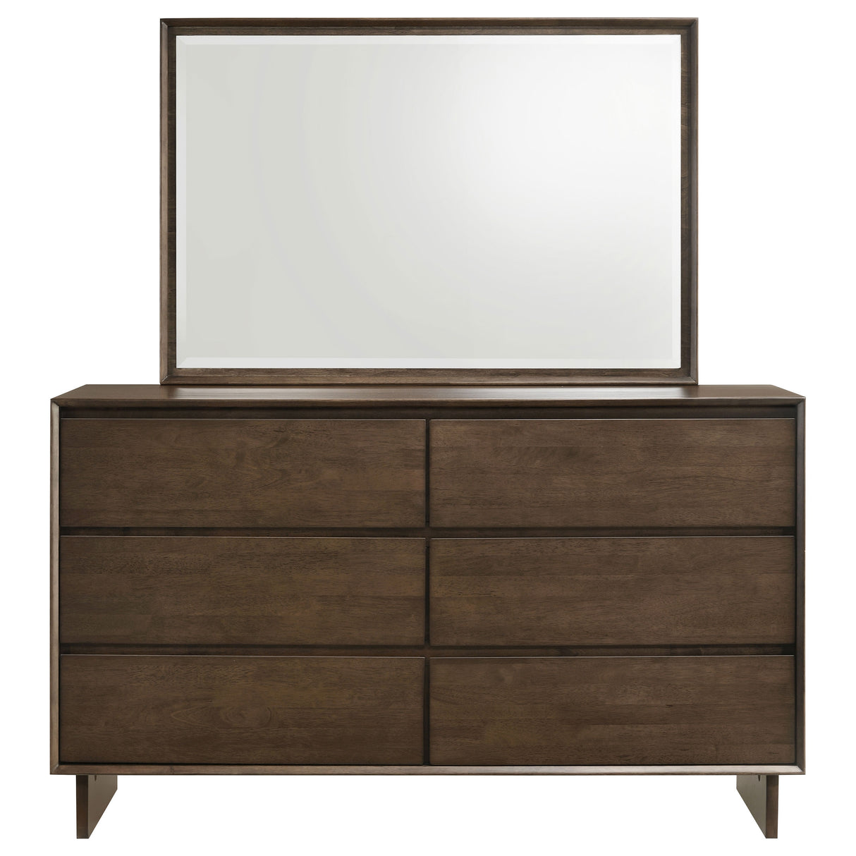 Glenwood 6-drawer Dresser and Mirror Warm Brown - Home Elegance USA