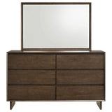 Glenwood 6-drawer Dresser and Mirror Warm Brown - Home Elegance USA