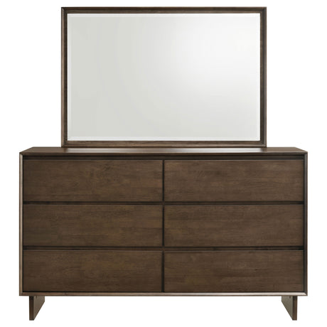 Glenwood 6-drawer Dresser and Mirror Warm Brown - Home Elegance USA