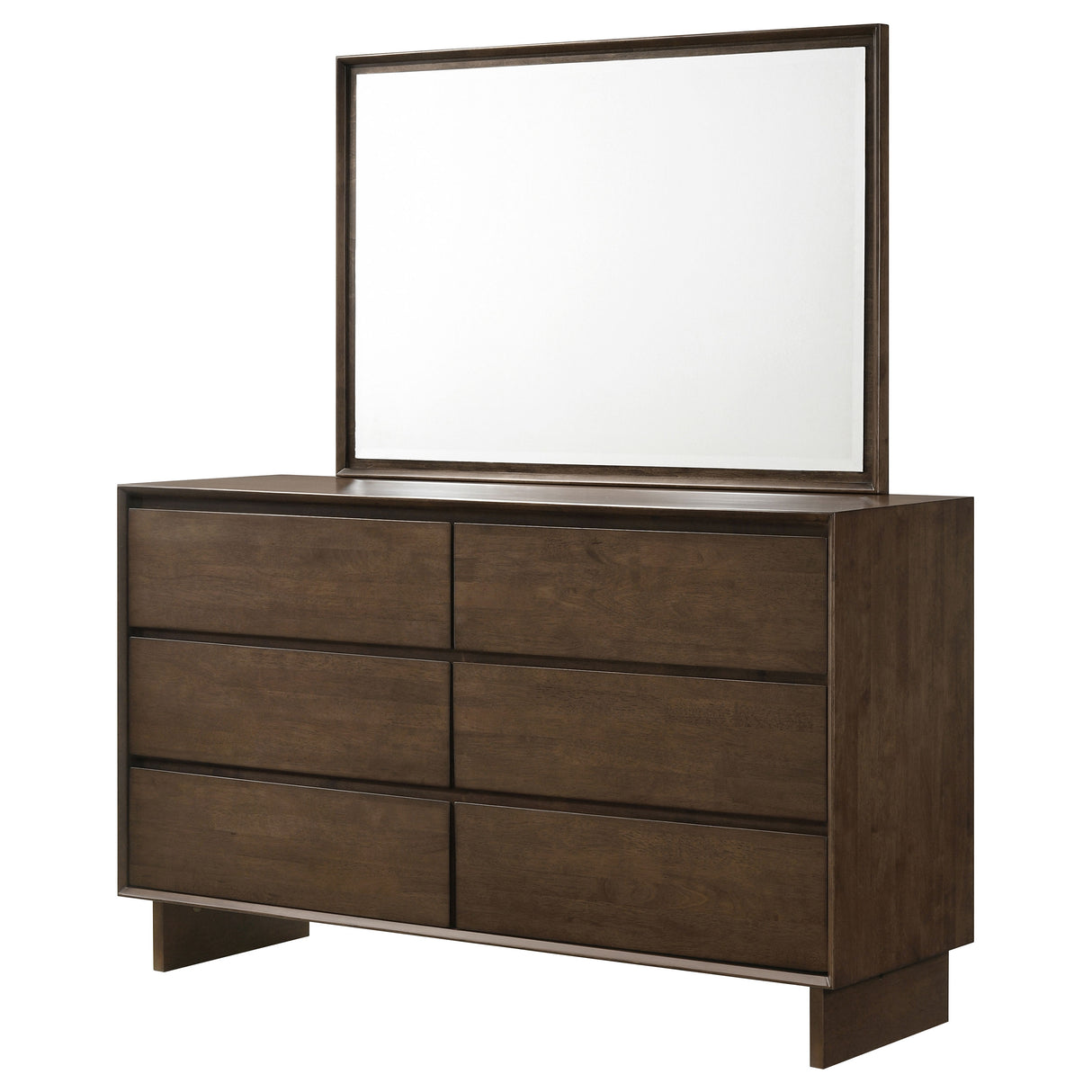 Glenwood 6-drawer Dresser and Mirror Warm Brown - Home Elegance USA