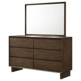 Glenwood 6-drawer Dresser and Mirror Warm Brown - Home Elegance USA