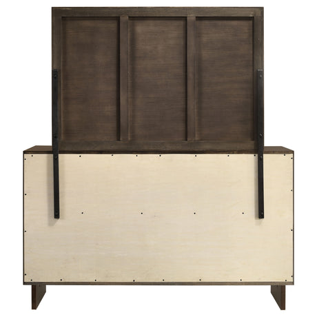 Glenwood 6-drawer Dresser and Mirror Warm Brown - Home Elegance USA