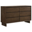 Glenwood 6-drawer Dresser Cabinet Warm Brown - Home Elegance USA