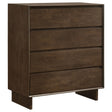 Glenwood 4-drawer Chest of Drawers Warm Brown - Home Elegance USA