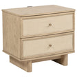 Kailani 2-drawer Nightstand Bedside Table Beige Oak - Home Elegance USA