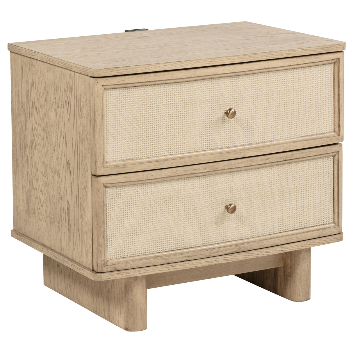 Kailani 2-drawer Nightstand Bedside Table Beige Oak - Home Elegance USA