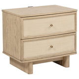 Kailani 2-drawer Nightstand Bedside Table Beige Oak - Home Elegance USA