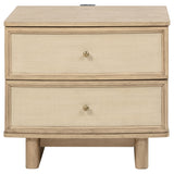 Kailani 2-drawer Nightstand Bedside Table Beige Oak - Home Elegance USA