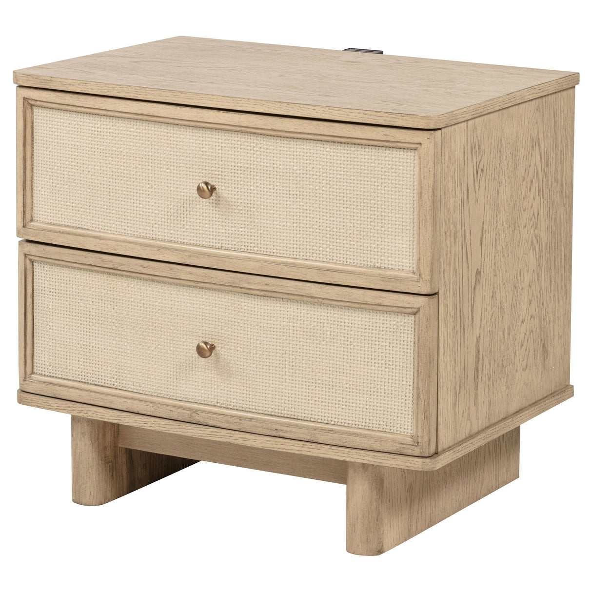Kailani 2-drawer Nightstand Bedside Table Beige Oak - Home Elegance USA