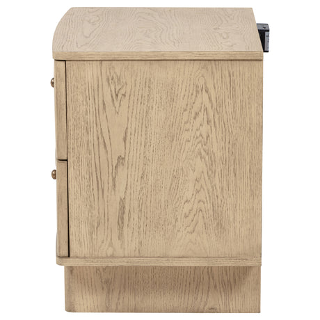 Kailani 2-drawer Nightstand Bedside Table Beige Oak - Home Elegance USA