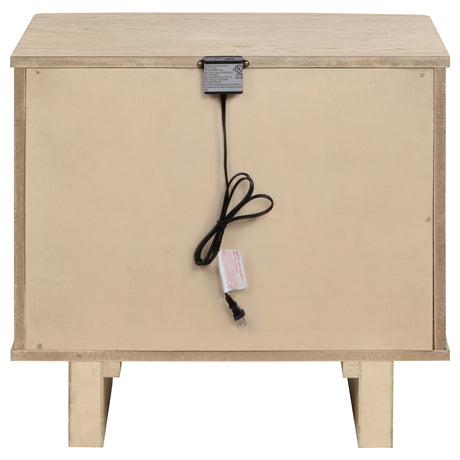 Kailani 2-drawer Nightstand Bedside Table Beige Oak - Home Elegance USA