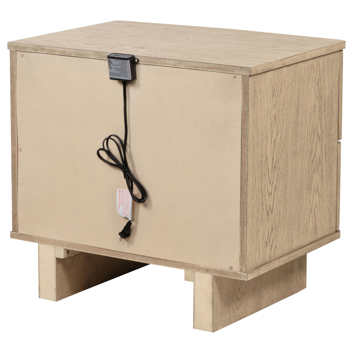 Kailani 2-drawer Nightstand Bedside Table Beige Oak - Home Elegance USA