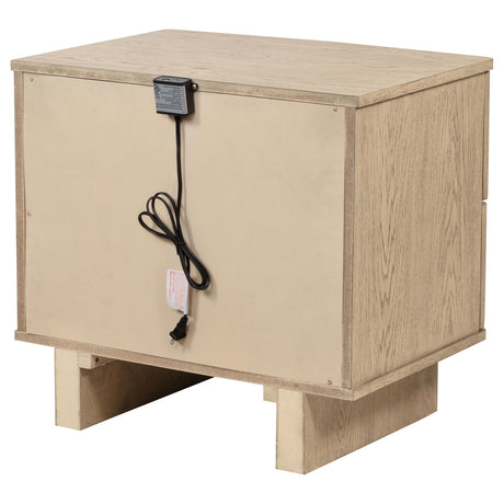 Kailani 2-drawer Nightstand Bedside Table Beige Oak - Home Elegance USA