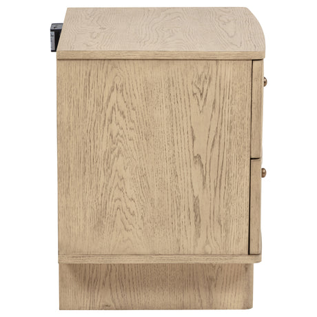 Kailani 2-drawer Nightstand Bedside Table Beige Oak - Home Elegance USA