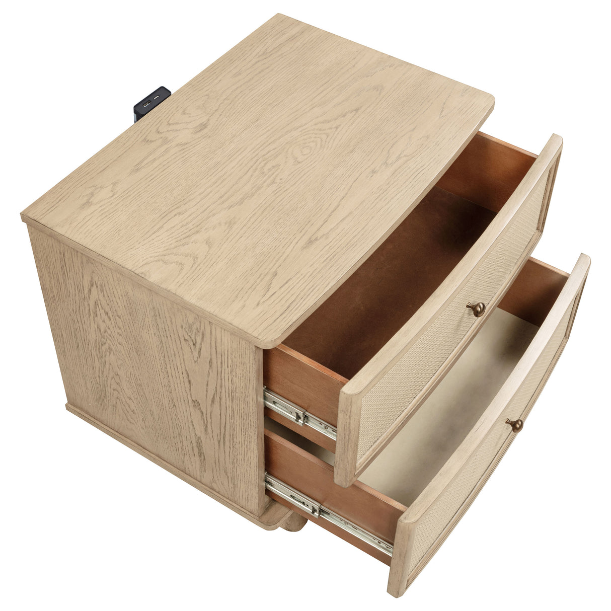 Kailani 2-drawer Nightstand Bedside Table Beige Oak - Home Elegance USA