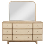 Kailani 9-drawer Dresser and Mirror Beige Oak - Home Elegance USA