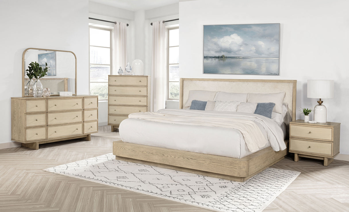 Kailani 9-drawer Dresser and Mirror Beige Oak - Home Elegance USA