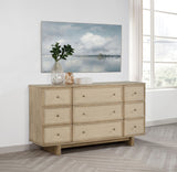 Kailani 9-drawer Dresser Cabinet Beige Oak - Home Elegance USA
