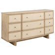 Kailani 9-drawer Dresser Cabinet Beige Oak - Home Elegance USA