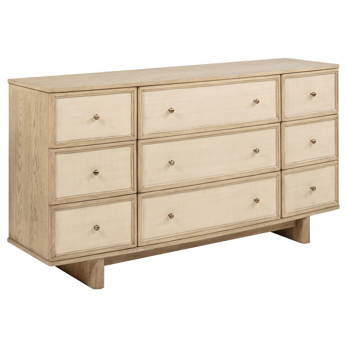 Kailani 9-drawer Dresser Cabinet Beige Oak - Home Elegance USA