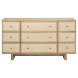 Kailani 9-drawer Dresser Cabinet Beige Oak - Home Elegance USA