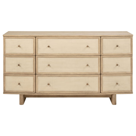Kailani 9-drawer Dresser Cabinet Beige Oak - Home Elegance USA