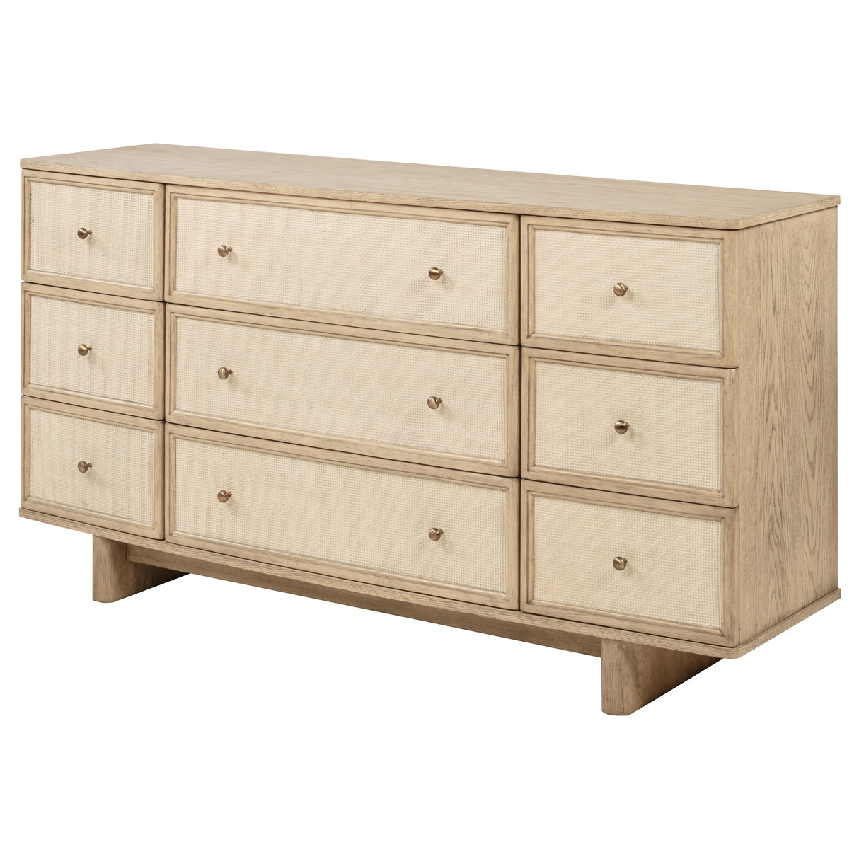 Kailani 9-drawer Dresser Cabinet Beige Oak - Home Elegance USA