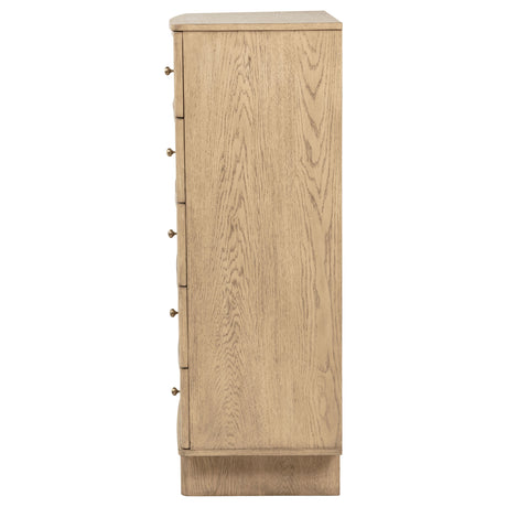 Kailani 5-drawer Bedroom Chest of Drawers Beige Oak - Home Elegance USA