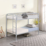 Twin / Twin Bunk Bed - Morgan Twin Over Twin Bunk Bed Silver