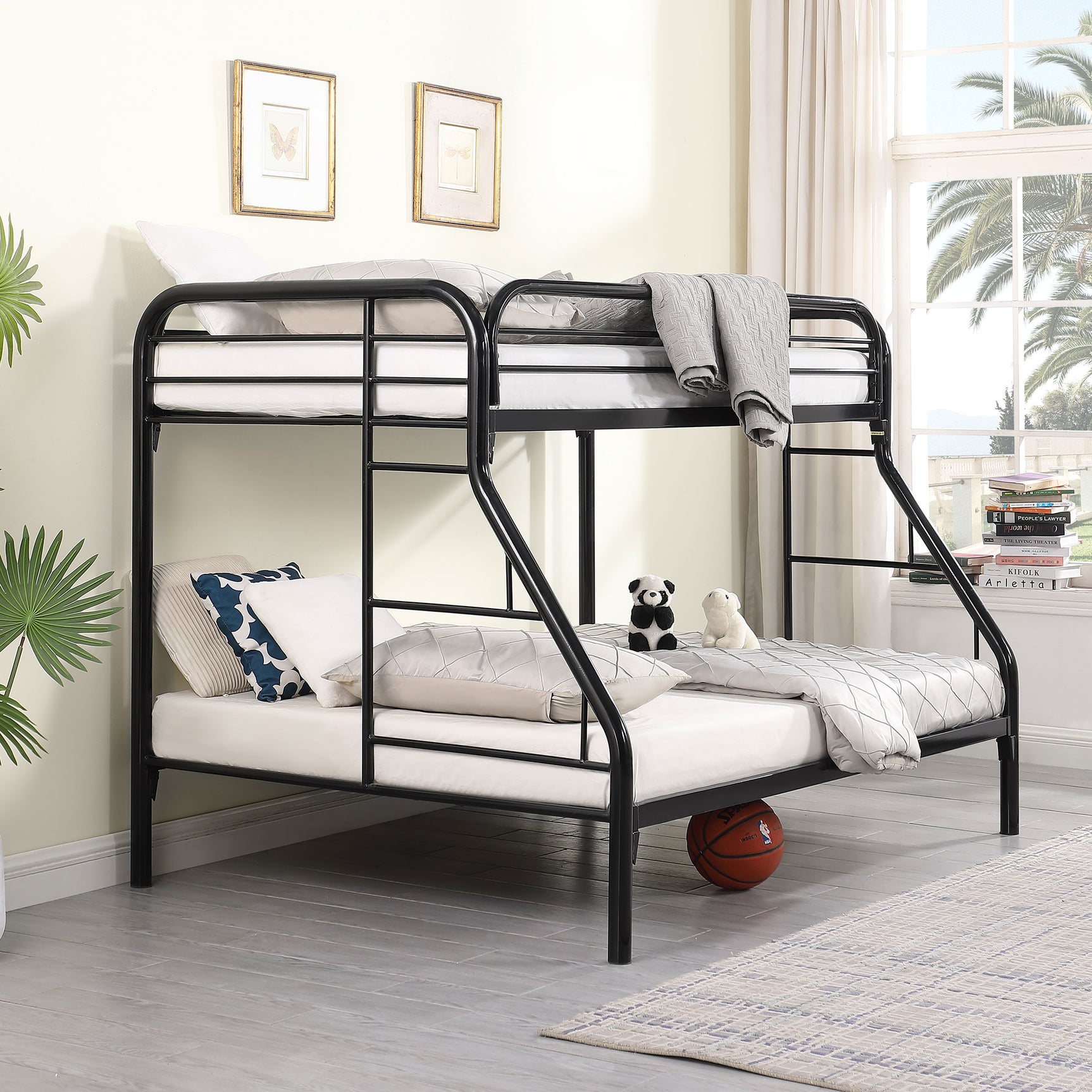 Twin / Full Bunk Bed - Morgan Twin Over Full Bunk Bed Black