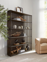 Retreat Slatted Bookcase - Black / Dark Brown by Hooker Furniture - View 3